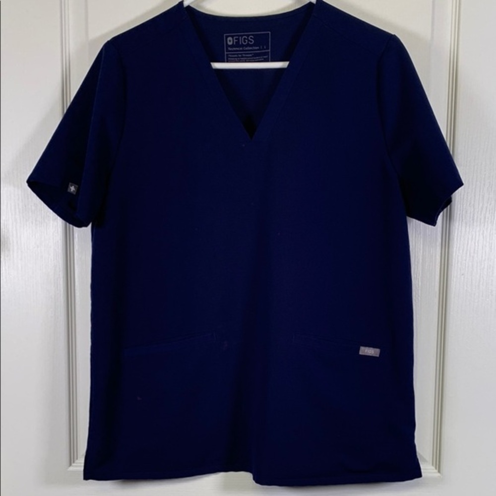 Figs Scrub Casma Navy V-Neck Top Doctor Pharmacist Nurse Medical Hospital Size L